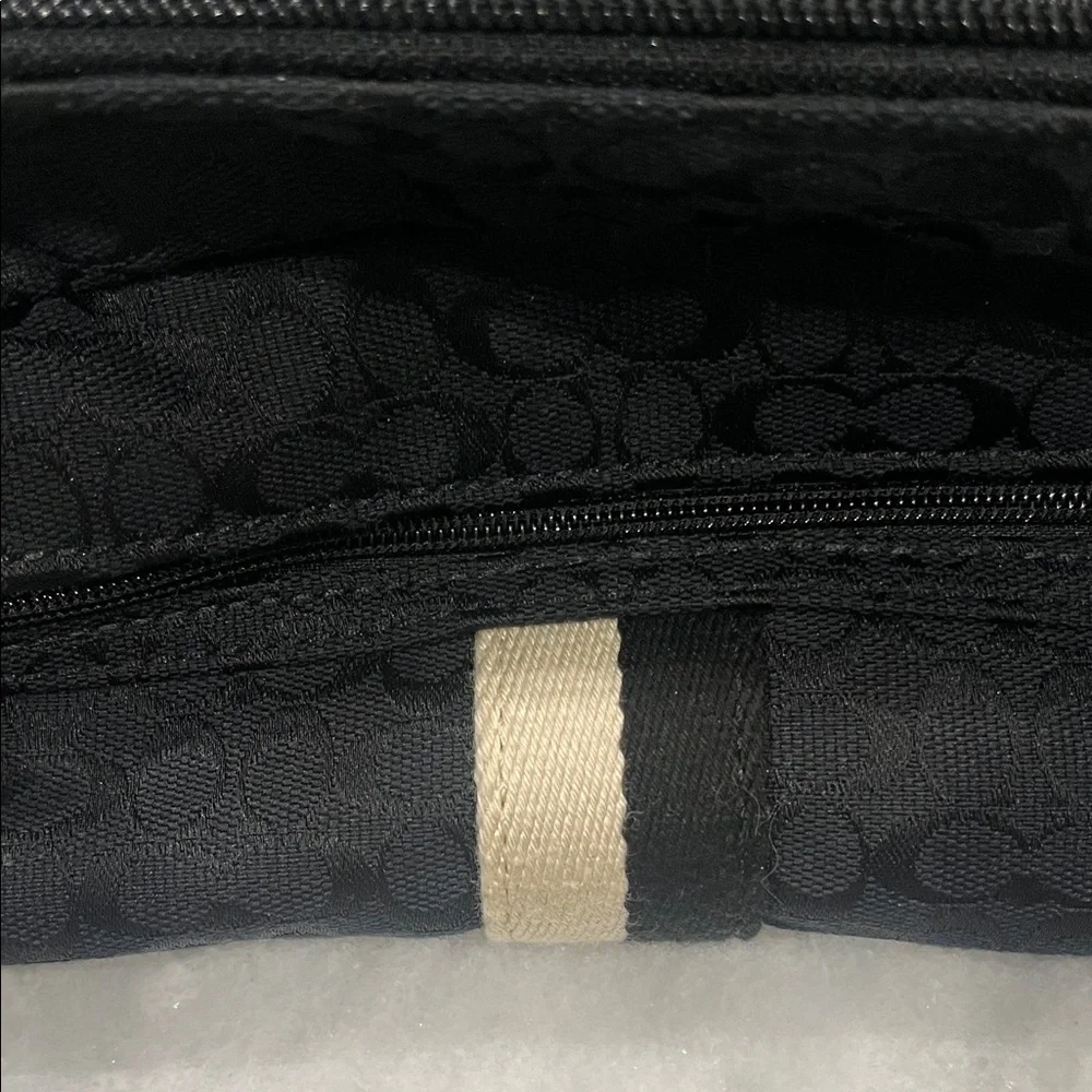 Coach Black Toiletry Bag with Cream Accent - Picture 3 of 6